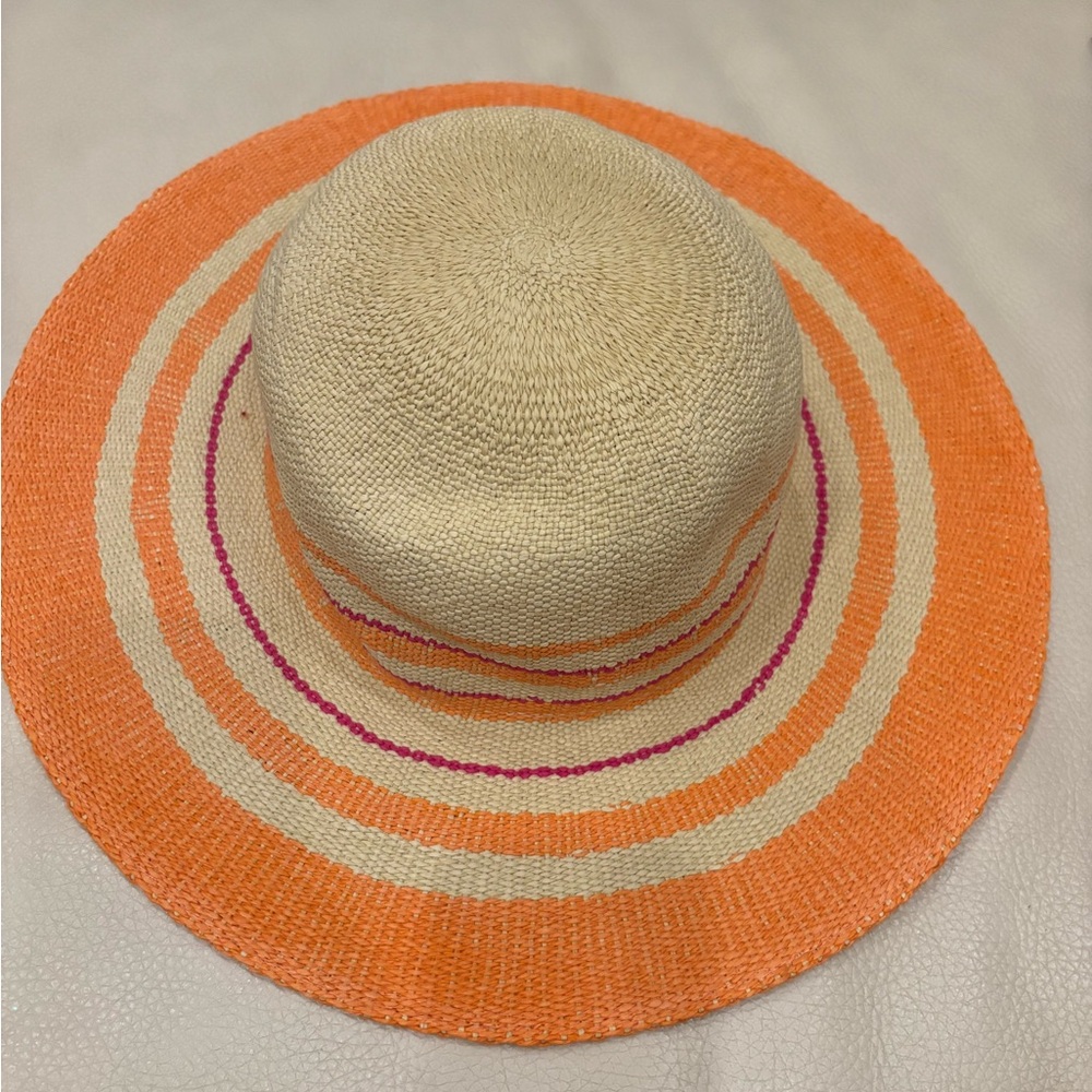 Janie and Jack Orange and Cream Striped Hat
